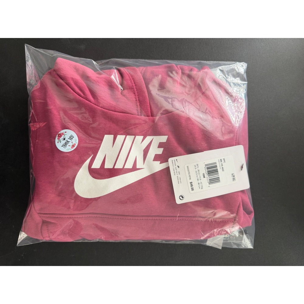 Nike Toddler Girls Pink Fleece Hoodie and Joggers 2-Piece Set 18M L135-ADZ 425 - Picture 11 of 11